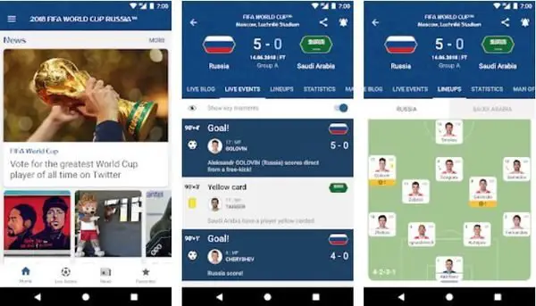 Best Apps to follow Fifa World Cup Football
