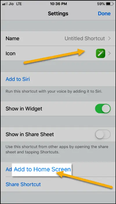 Add Shortcuts on iPhone Home Screen