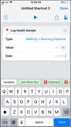 Create Shortcuts with Ask When Run variable