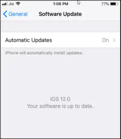 iOS 12 Automatic Update