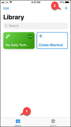 Create Shortcut in iPhone