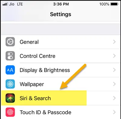 Enable Siri Search on iPhone