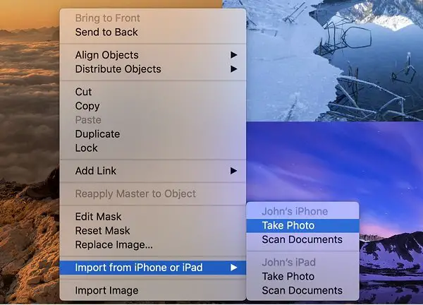 use Continuity Camera feature in macOS Mojave