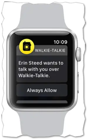 Conversation mode enabled in Apple Watch Walkie-Talkie