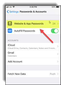 Share Website and app passwords