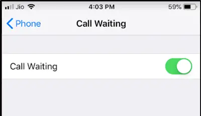 activate call  waiting on iPhone