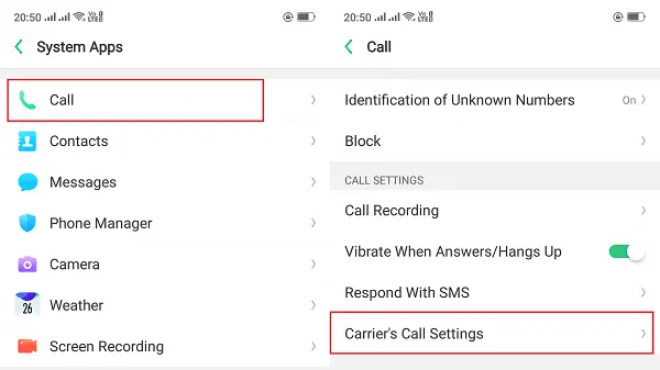 Activate call forwarding & waiting in RealMe