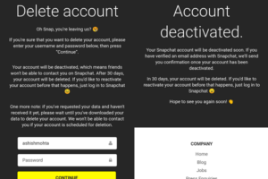 Delete Snapchat Account Final confirmation