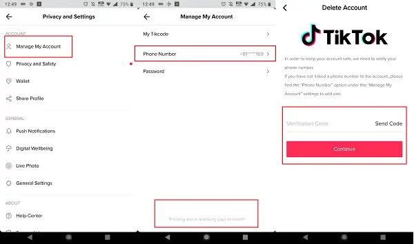Image result for How to Delete Tiktok Account