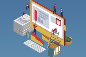 A group of businessmen in business construction