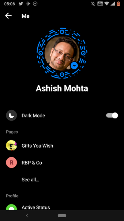 Enable Dark Mode in Facebook Messenger