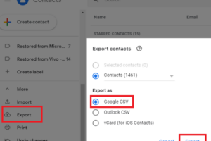 merge contacts list on two Gmail accounts