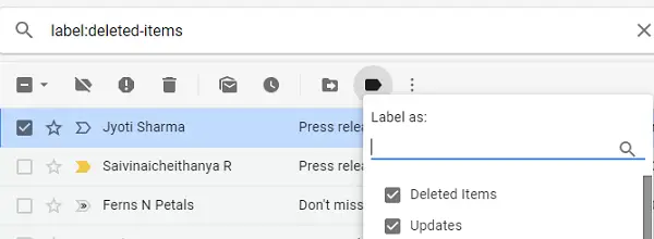 Merge two labels in Gmail