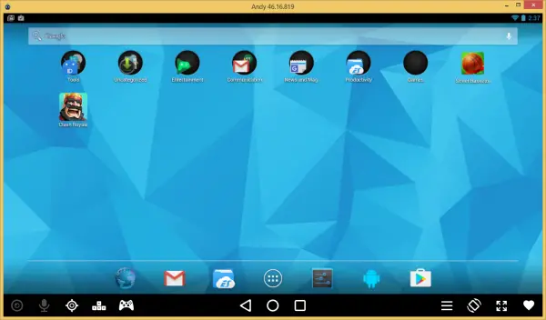 Andy OS Android Emulator for Linux