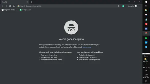 Incognito Mode in Chrome