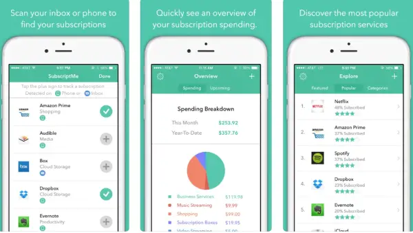 SubscriptMe iOS subscription tracker app