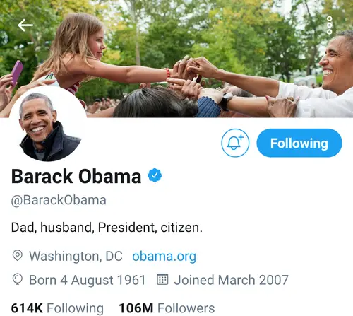 Barack Obama Twitter Account