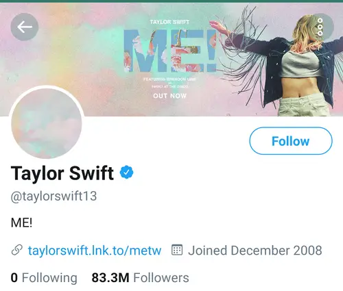 Taylor Swift Twitter Account