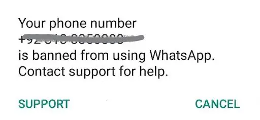 WhatsApp Permanently Banned