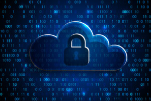 Abstract security cloud technology background, key lock and could technology background, vector illustration