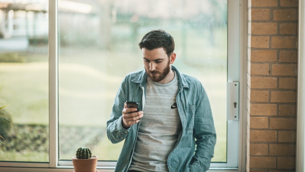 Men using phone