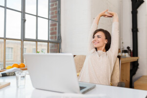Girl using laptop computer